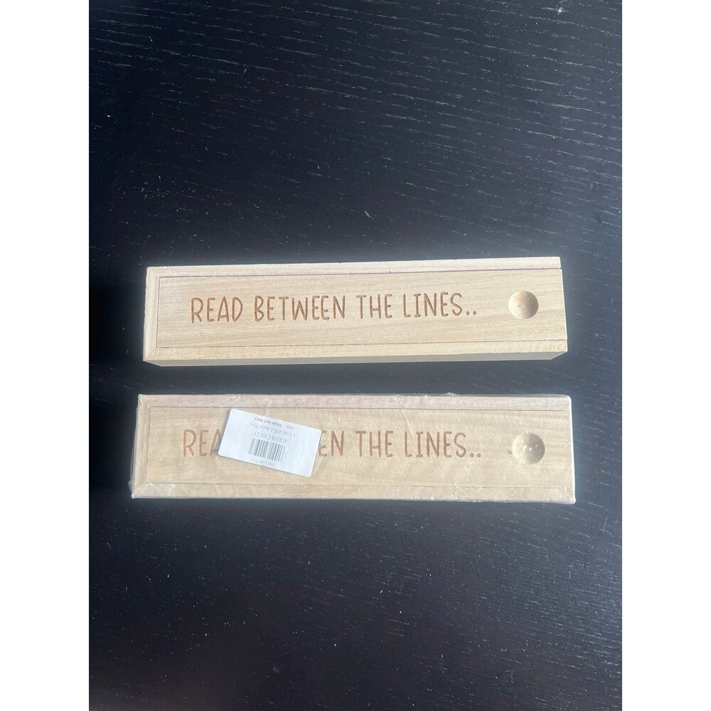 2 keepsake boxes - read between the lines